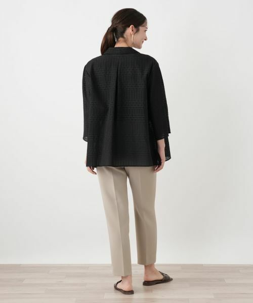 Leilian / レリアン シャツ・ブラウス | 幾何学チェックシアーブラウス【Leilian WHITE LABEL】 | 詳細3