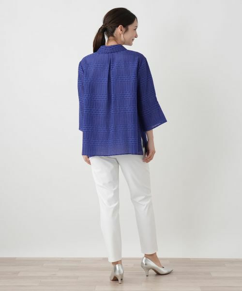 Leilian / レリアン シャツ・ブラウス | 幾何学チェックシアーブラウス【Leilian WHITE LABEL】 | 詳細6