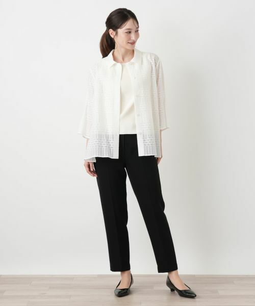 Leilian / レリアン シャツ・ブラウス | 幾何学チェックシアーブラウス【Leilian WHITE LABEL】 | 詳細7