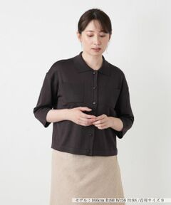 襟付きニットシャツ【Leilian WHITE LABEL】