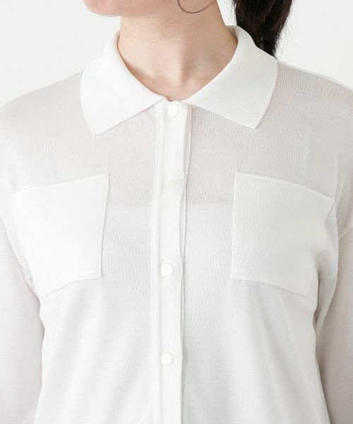 Leilian / レリアン カーディガン・ボレロ | 襟付きニットシャツ【Leilian WHITE LABEL】 | 詳細13