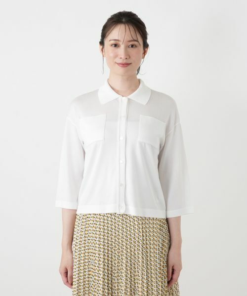 Leilian / レリアン カーディガン・ボレロ | 襟付きニットシャツ【Leilian WHITE LABEL】 | 詳細20
