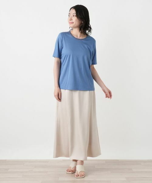 Leilian / レリアン カットソー | 刺繍クルーネックカットソー【Leilian WHITE LABEL】 | 詳細1