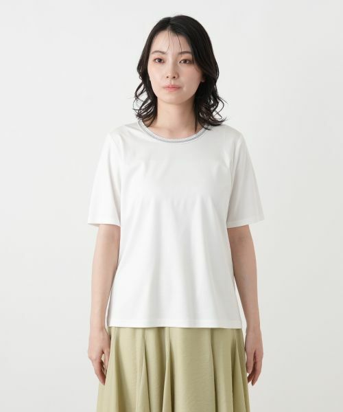 Leilian / レリアン カットソー | 刺繍クルーネックカットソー【Leilian WHITE LABEL】 | 詳細10