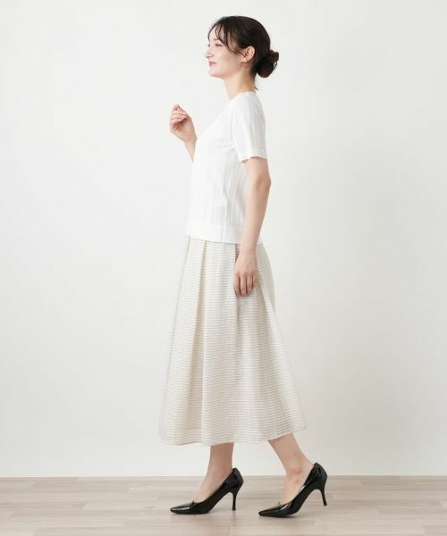 Leilian / レリアン ニット・セーター | 透かしストライプ編みニットソー【Leilian WHITE LABEL】 | 詳細11