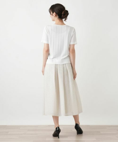 Leilian / レリアン ニット・セーター | 透かしストライプ編みニットソー【Leilian WHITE LABEL】 | 詳細12