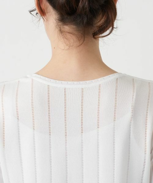 Leilian / レリアン ニット・セーター | 透かしストライプ編みニットソー【Leilian WHITE LABEL】 | 詳細17