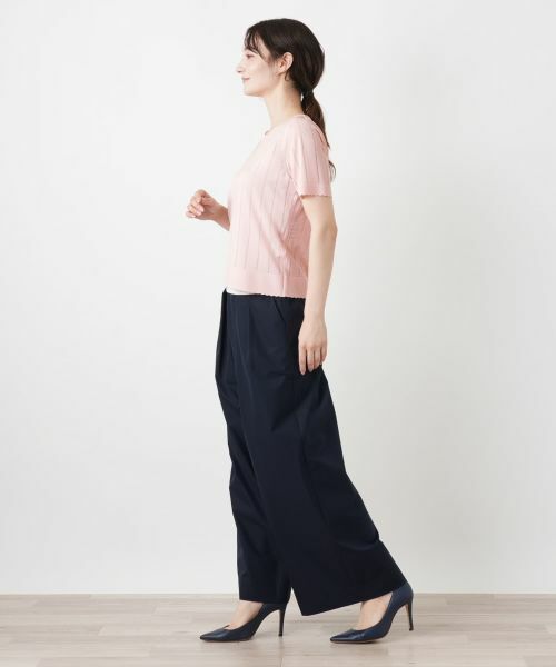 Leilian / レリアン ニット・セーター | 透かしストライプ編みニットソー【Leilian WHITE LABEL】 | 詳細2