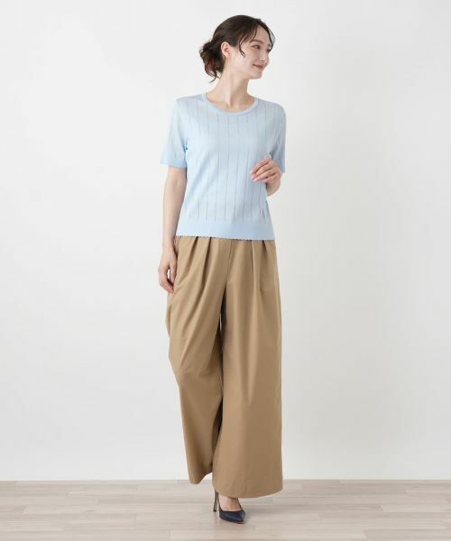 Leilian / レリアン ニット・セーター | 透かしストライプ編みニットソー【Leilian WHITE LABEL】 | 詳細4