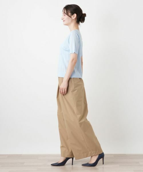 Leilian / レリアン ニット・セーター | 透かしストライプ編みニットソー【Leilian WHITE LABEL】 | 詳細5