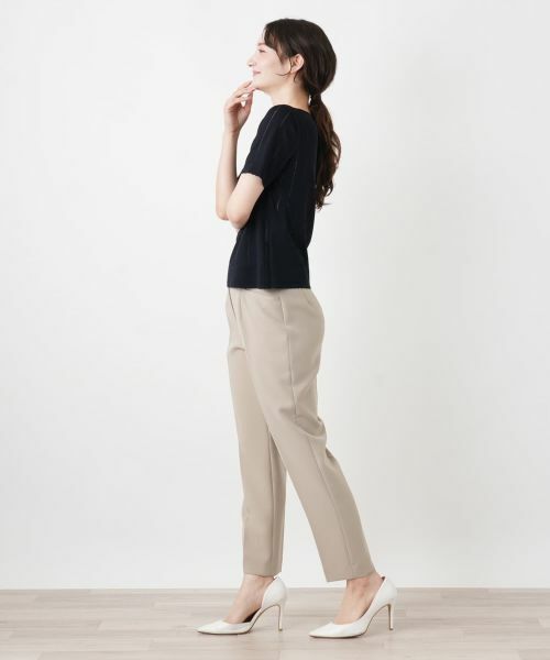 Leilian / レリアン ニット・セーター | 透かしストライプ編みニットソー【Leilian WHITE LABEL】 | 詳細8