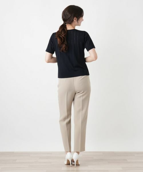 Leilian / レリアン ニット・セーター | 透かしストライプ編みニットソー【Leilian WHITE LABEL】 | 詳細9