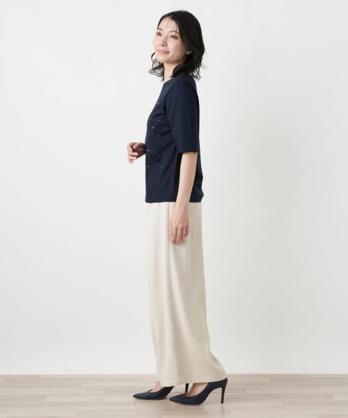 Leilian / レリアン Tシャツ | ラインストーンクルーネックカットソー【Leilian WHITE LABEL】 | 詳細2