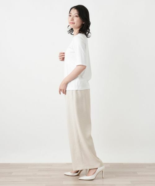 Leilian / レリアン Tシャツ | 【接触冷感】ラインストーンクルーネックカットソー【Leilian WHITE LABEL】 | 詳細23