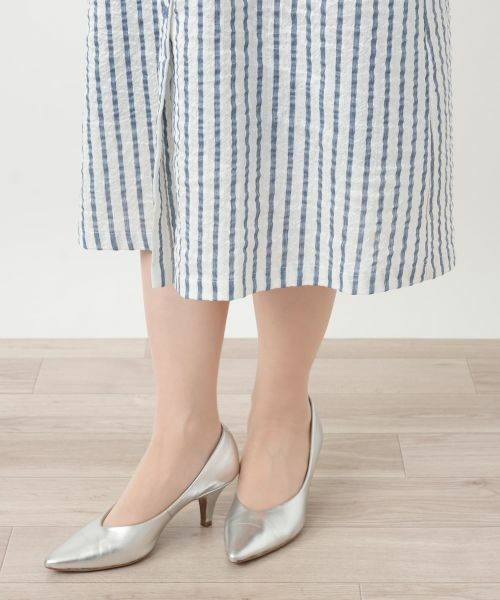 Leilian / レリアン ドレス | 編地切替ストライプワンピース | 詳細14