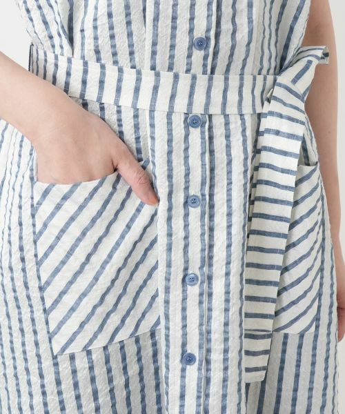 Leilian / レリアン ドレス | 編地切替ストライプワンピース | 詳細17