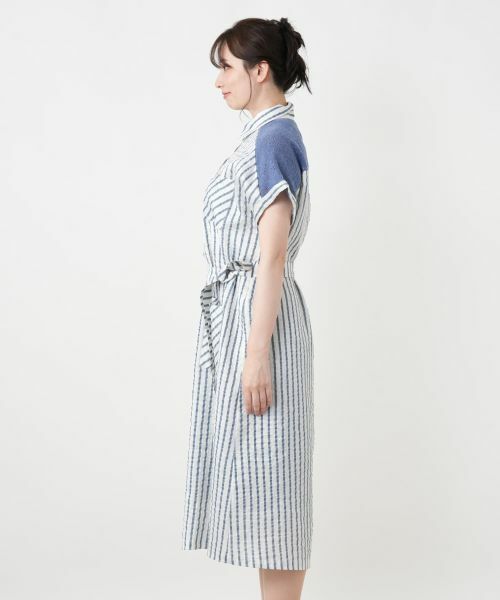 Leilian / レリアン ドレス | 編地切替ストライプワンピース | 詳細9