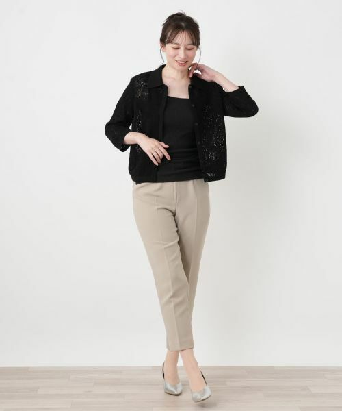 Leilian / レリアン カーディガン・ボレロ | 透かし編み襟付きカーディガン | 詳細1