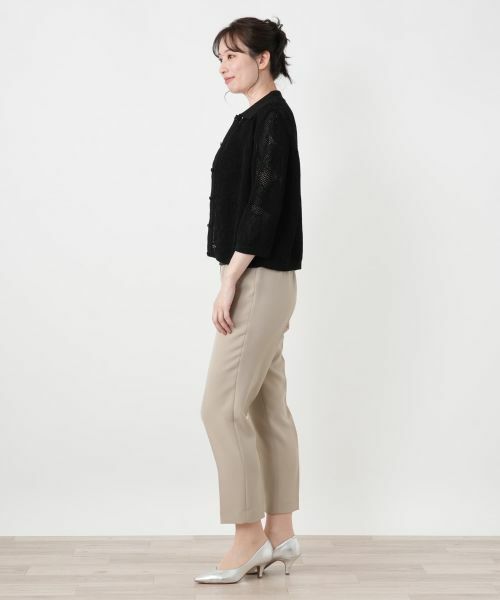 Leilian / レリアン カーディガン・ボレロ | 透かし編み襟付きカーディガン | 詳細2