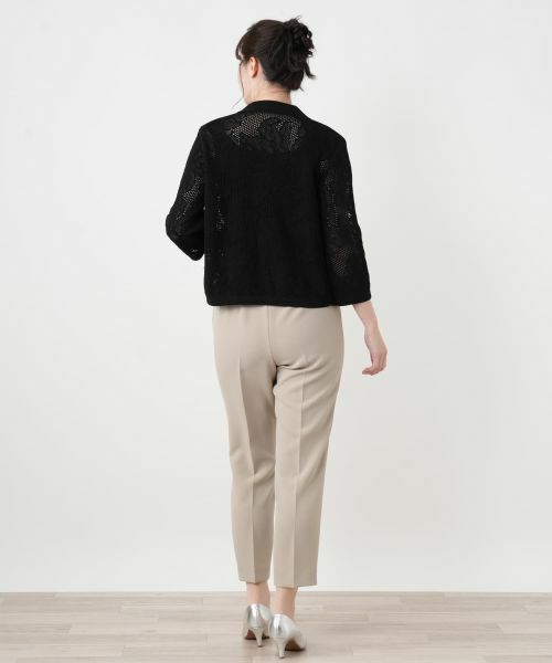 Leilian / レリアン カーディガン・ボレロ | 透かし編み襟付きカーディガン | 詳細3