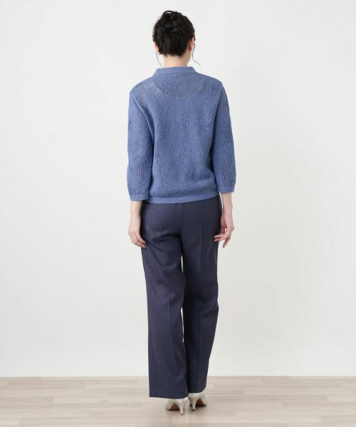 Leilian / レリアン カーディガン・ボレロ | 透かし編み襟付きカーディガン | 詳細6