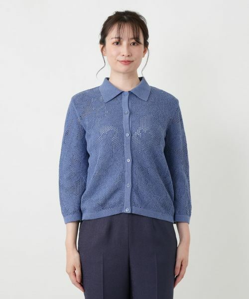 Leilian / レリアン カーディガン・ボレロ | 透かし編み襟付きカーディガン | 詳細7