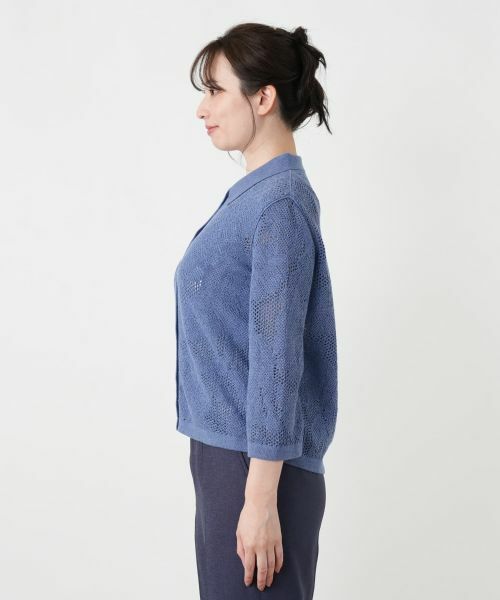 Leilian / レリアン カーディガン・ボレロ | 透かし編み襟付きカーディガン | 詳細8