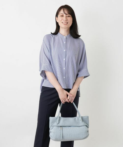 Leilian / レリアン ハンドバッグ | パンチング切替編み込みトートバッグ | 詳細10