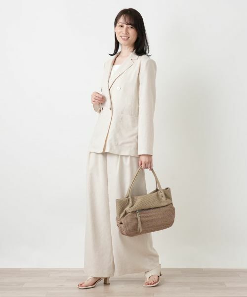 Leilian / レリアン ハンドバッグ | パンチング切替編み込みトートバッグ | 詳細11