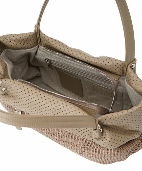 Leilian / レリアン ハンドバッグ | パンチング切替編み込みトートバッグ | 詳細2