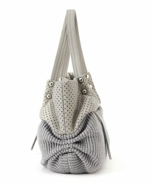 Leilian / レリアン ハンドバッグ | パンチング切替編み込みトートバッグ | 詳細3
