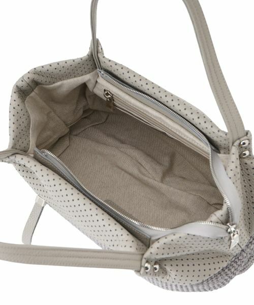 Leilian / レリアン ハンドバッグ | パンチング切替編み込みトートバッグ | 詳細5