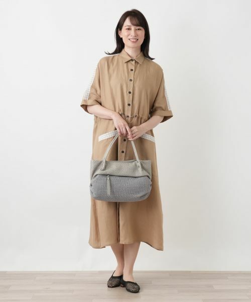 Leilian / レリアン ハンドバッグ | パンチング切替編み込みトートバッグ | 詳細7