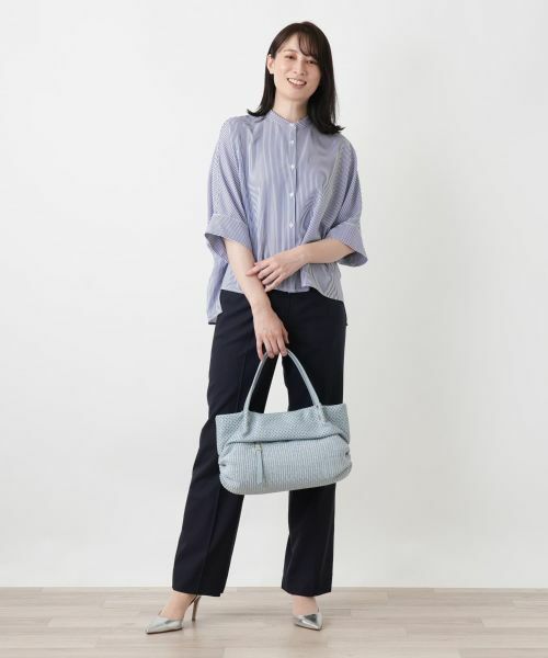 Leilian / レリアン ハンドバッグ | パンチング切替編み込みトートバッグ | 詳細9