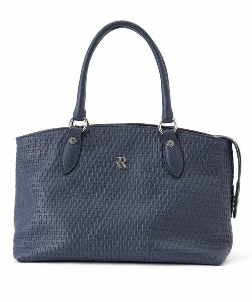 Leilian / レリアン ハンドバッグ | 2WAY編み込みトートバッグ（ネイビー系）