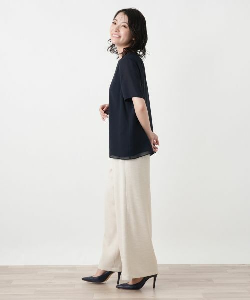 Leilian / レリアン シャツ・ブラウス | レイヤード風クルーネックブラウス | 詳細2