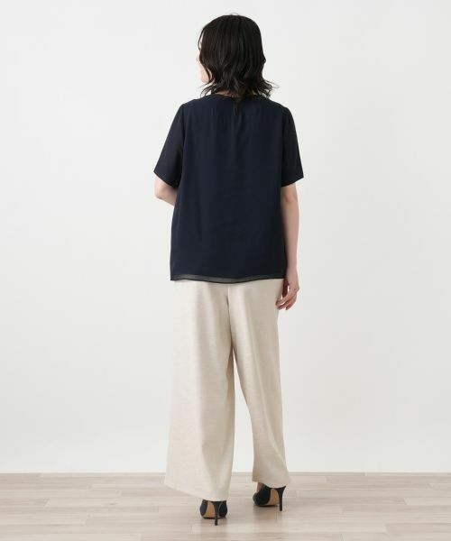 Leilian / レリアン シャツ・ブラウス | レイヤード風クルーネックブラウス | 詳細3