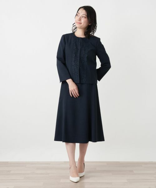 Leilian / レリアン セットアップ | 刺繍ノーカラースーツ【セレモニー】【Leilian WHITE LABEL】 | 詳細1