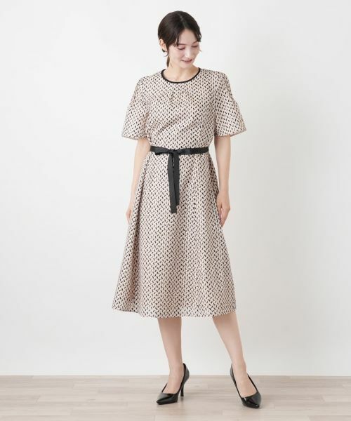 Leilian / レリアン ドレス | 幾何学柄フレアワンピース【Leilian WHITE LABEL】 | 詳細1