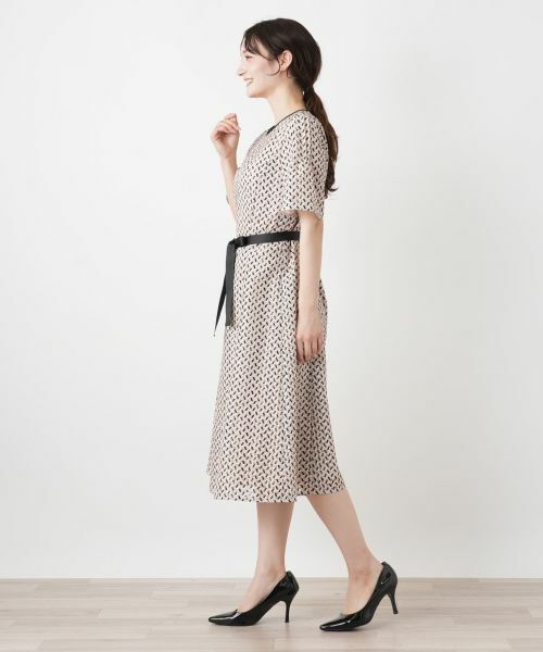 Leilian / レリアン ドレス | 幾何学柄フレアワンピース【Leilian WHITE LABEL】 | 詳細2