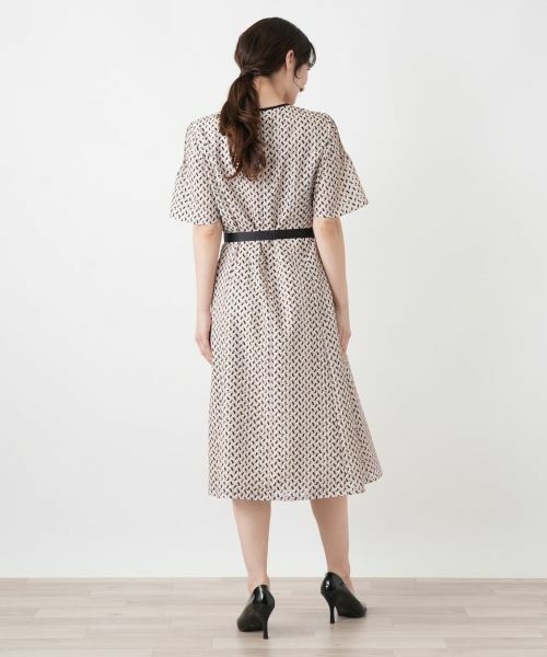 Leilian / レリアン ドレス | 幾何学柄フレアワンピース【Leilian WHITE LABEL】 | 詳細3