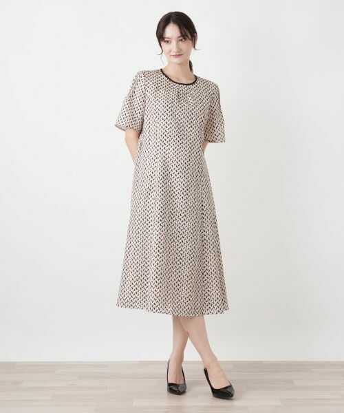 Leilian / レリアン ドレス | 幾何学柄フレアワンピース【Leilian WHITE LABEL】 | 詳細7