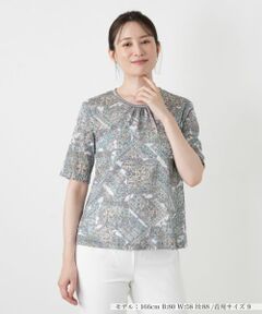 Leilian / レリアン カットソー | ペイズリー柄クルーネックカットソー【Leilian WHITE LABEL】