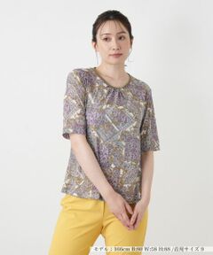 Leilian / レリアン カットソー | ペイズリー柄クルーネックカットソー【Leilian WHITE LABEL】