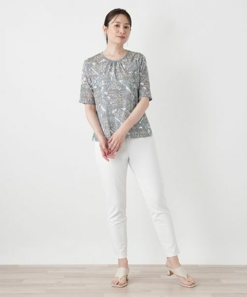 Leilian / レリアン カットソー | ペイズリー柄クルーネックカットソー【Leilian WHITE LABEL】 | 詳細1