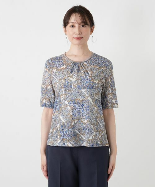 Leilian / レリアン カットソー | ペイズリー柄クルーネックカットソー【Leilian WHITE LABEL】 | 詳細10