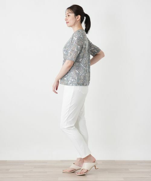 Leilian / レリアン カットソー | ペイズリー柄クルーネックカットソー【Leilian WHITE LABEL】 | 詳細2