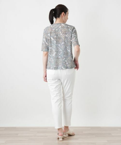 Leilian / レリアン カットソー | ペイズリー柄クルーネックカットソー【Leilian WHITE LABEL】 | 詳細3