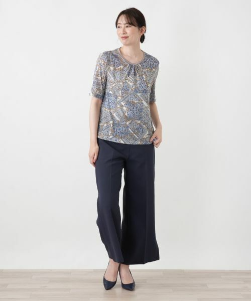 Leilian / レリアン カットソー | ペイズリー柄クルーネックカットソー【Leilian WHITE LABEL】 | 詳細7