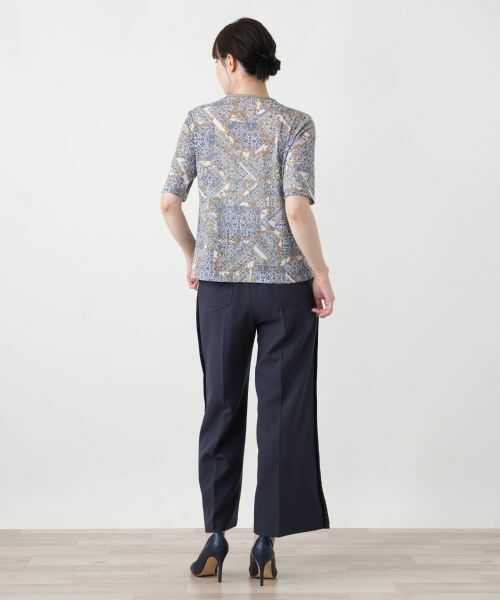 Leilian / レリアン カットソー | ペイズリー柄クルーネックカットソー【Leilian WHITE LABEL】 | 詳細9